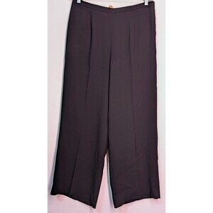 BCBGMAXAZRIA Pants Womens Size 32x26 Black Wide Leg Crop Stretch (774)
